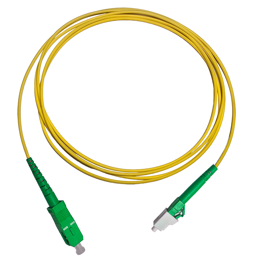 Fibersnor SC/APC - LC/APC - Simplex - Gul