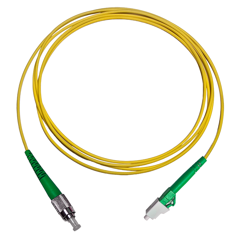 Fibersnor LC/APC - FC/APC - Simplex - Gul