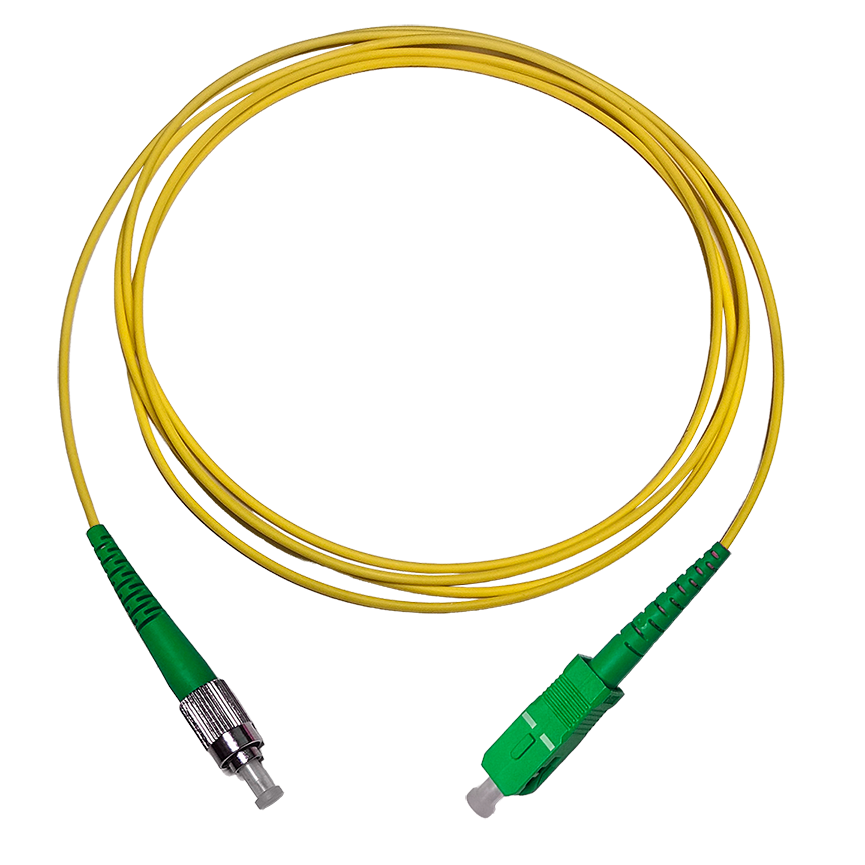 Fibersnor SC/APC - FC/APC - Simplex - Gul
