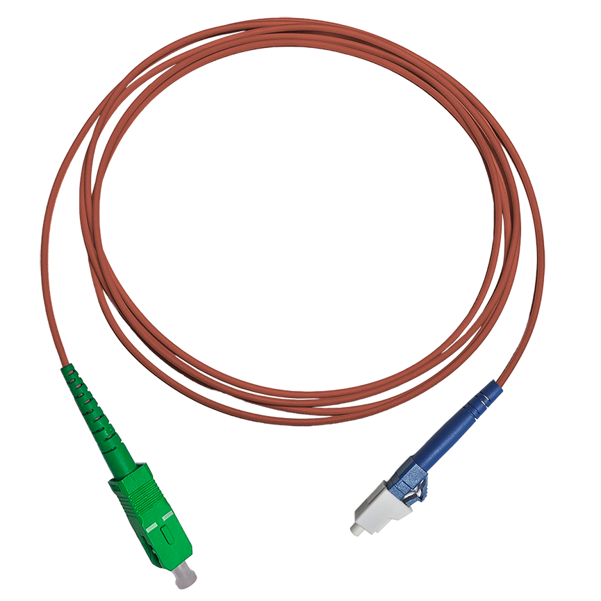 Fibersnor LC/UPC - SC/APC - Simplex - Rød