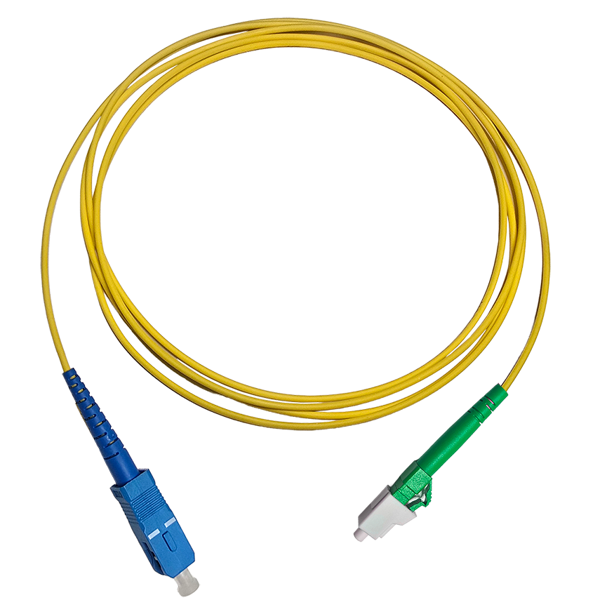 Fibersnor LC/APC - SC/UPC - Simplex - Gul