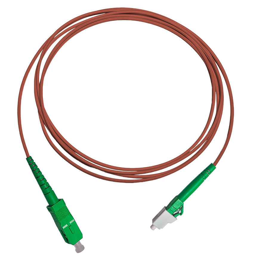 Fibersnor SC/APC - LC/APC - Simplex - Rød
