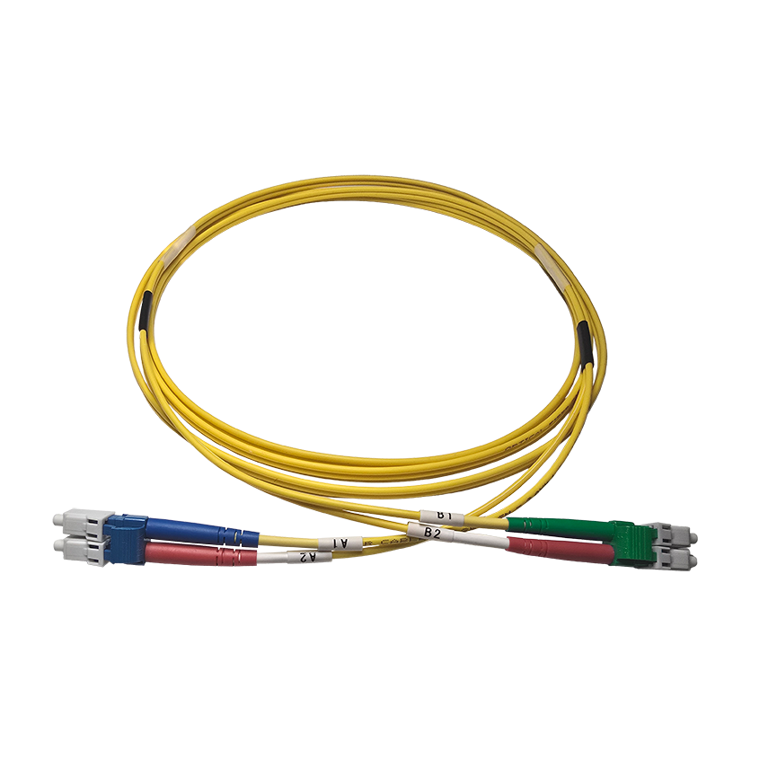 Fibersnor LC/UPC - LC/APC - Duplex - Gul