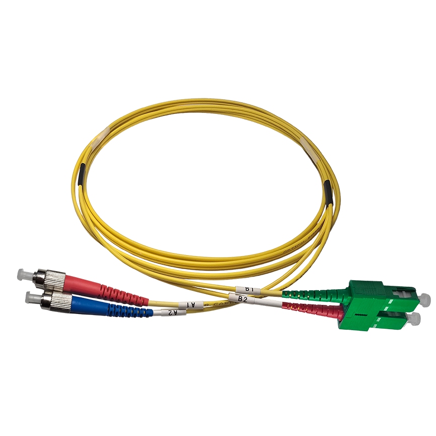Fibersnor FC/UPC - SC/APC - Duplex - Gul