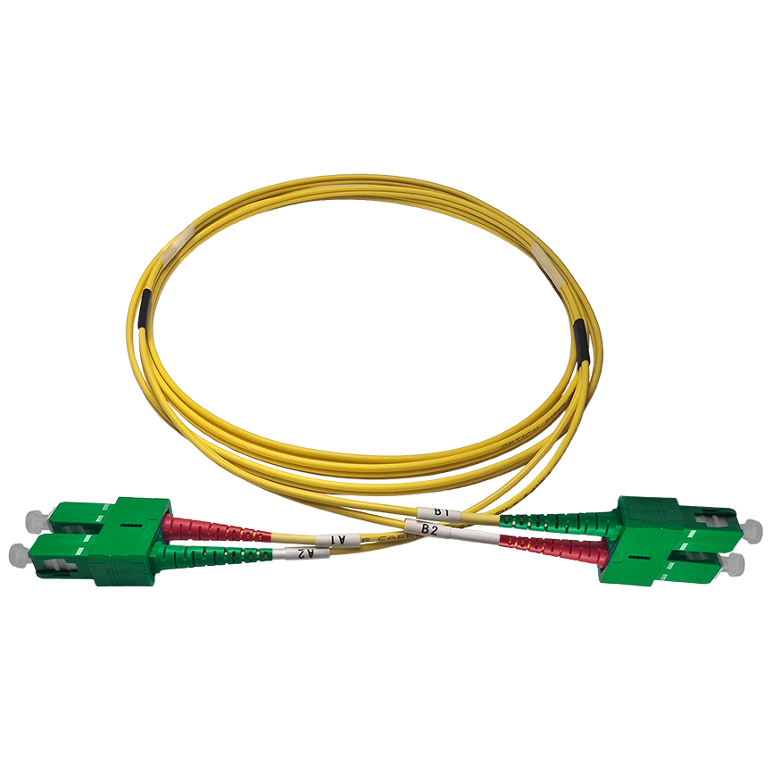 Fibersnor SC/APC - SC/APC - Duplex - Gul